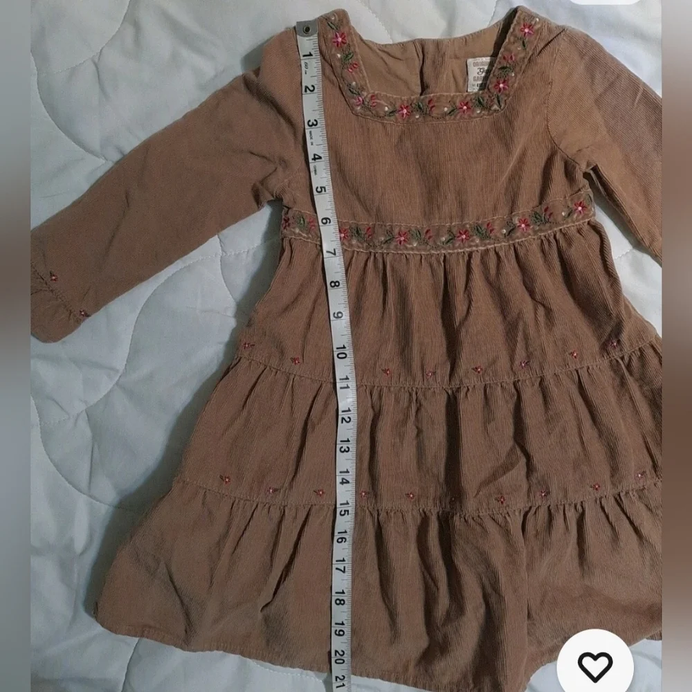 GAP Brown Kids Dress with‎ Floral Details🩷💜BABY DRESS ORIGINAL GAP 🩷🩵